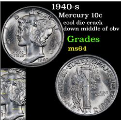 1940-s Mercury Dime 10c Grades Choice Unc