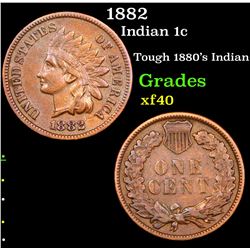 1882 Indian Cent 1c Grades xf