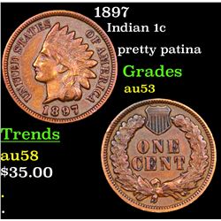 1897 Indian Cent 1c Grades Select AU