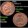 Image 1 : 1881 Indian Cent 1c Grades xf+