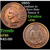 Image 1 : 1865 Indian Cent 1c Grades vf++