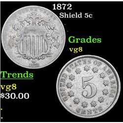 1872 Shield Nickel 5c Grades vg, very good