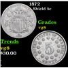 Image 1 : 1872 Shield Nickel 5c Grades vg, very good