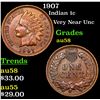 Image 1 : 1907 Indian Cent 1c Grades Choice AU/BU Slider