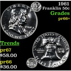 1961 Franklin Half Dollar 50c Grades GEM++ Proof