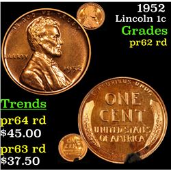 1952 Lincoln Cent 1c Grades Select+ Proof Rd