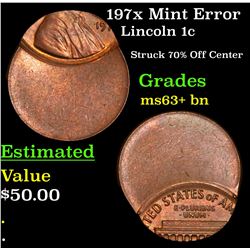 197x Mint Error Lincoln Cent 1c Grades Select+ Unc BN