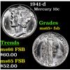 Image 1 : 1941-d Mercury Dime 10c Grades GEM+ FSB