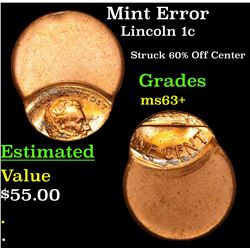 Mint Error Lincoln Cent 1c Grades Select+ Unc