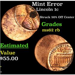 Mint Error Lincoln Cent 1c Grades Select Unc RB