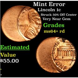 Mint Error Lincoln Cent 1c Grades Choice+ Unc RD