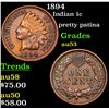 Image 1 : 1894 Indian Cent 1c Grades Select AU
