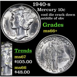 1940-s Mercury Dime 10c Grades GEM++ Unc