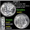 Image 1 : 1940-s Mercury Dime 10c Grades GEM++ Unc