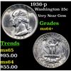 Image 1 : 1936-p Washington Quarter 25c Grades Choice+ Unc