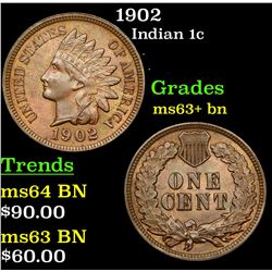 1902 Indian Cent 1c Grades Select+ Unc BN