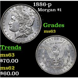 1886-p Morgan Dollar $1 Grades Select Unc