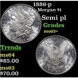 1886-p Morgan Dollar $1 Grades Select+ Unc