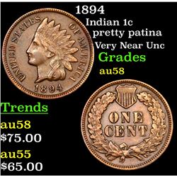 1894 Indian Cent 1c Grades Choice AU/BU Slider