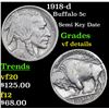 1918-d Buffalo Nickel 5c Grades vf details