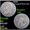 Image 1 : 1836 Capped Bust Half Dollar 50c Grades vg+