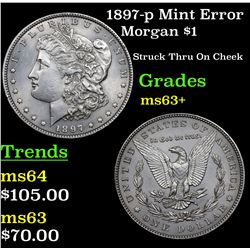 1897-p Mint Error Morgan Dollar $1 Grades Select+ Unc