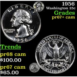 1956 Washington Quarter 25c Grades GEM++ Proof Cameo