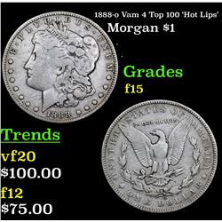 1888-o Vam 4 Top 100 'Hot Lips'  Morgan Dollar $1 Grades f+