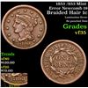 Image 1 : 1853 /853 Mint Error Newcomb 19 Braided Hair Large Cent 1c Grades vf++