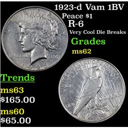 1923-d Vam 1BV Peace Dollar $1 Grades Select Unc