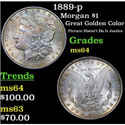 1889-p Morgan Dollar $1 Grades Choice Unc