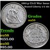 Image 1 : 1861-p Civil War Issue Seated Liberty Half Dime 1/2 10c Grades Select AU