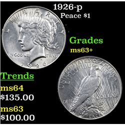 1926-p Peace Dollar $1 Grades Select+ Unc