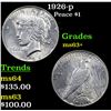 Image 1 : 1926-p Peace Dollar $1 Grades Select+ Unc
