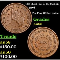 1863 Shoot Him on the Spot Dix Civil War Token 1c Grades Choice AU