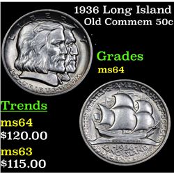 1936 Long Island Old Commem Half Dollar 50c Grades Choice Unc