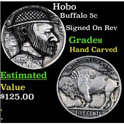 Hobo Buffalo Nickel 5c Grades Hand Carved
