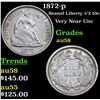 Image 1 : 1872-p Seated Liberty Half Dime 1/2 10c Grades Choice AU/BU Slider