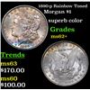 Image 1 : 1890-p Rainbow Toned Morgan Dollar $1 Grades Select Unc