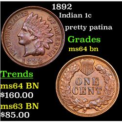 1892 Indian Cent 1c Grades Choice Unc BN