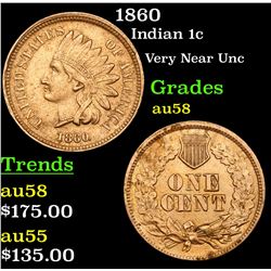 1860 Indian Cent 1c Grades Choice AU/BU Slider