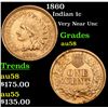 Image 1 : 1860 Indian Cent 1c Grades Choice AU/BU Slider