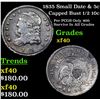Image 1 : 1835 Small Date & 5c Capped Bust Half Dime 1/2 10c Grades xf