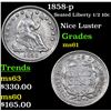 Image 1 : 1858-p Seated Liberty Half Dime 1/2 10c Grades BU+
