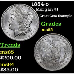 1884-o Morgan Dollar $1 Grades GEM Unc