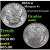 Image 1 : 1884-o Morgan Dollar $1 Grades GEM Unc