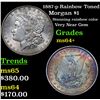 Image 1 : 1887-p Rainbow Toned Morgan Dollar $1 Grades Choice+ Unc