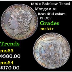 1879-s Rainbow Toned Morgan Dollar $1 Grades Choice+ Unc