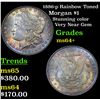 Image 1 : 1886-p Rainbow Toned Morgan Dollar $1 Grades Choice+ Unc
