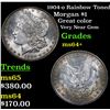 Image 1 : 1904-o Rainbow Toned Morgan Dollar $1 Grades Choice+ Unc